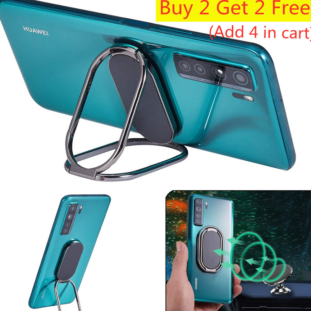 US 2-4 Phone Ring Holder Finger Kickstand 360° Rotation Foldable Cellphone Stand
