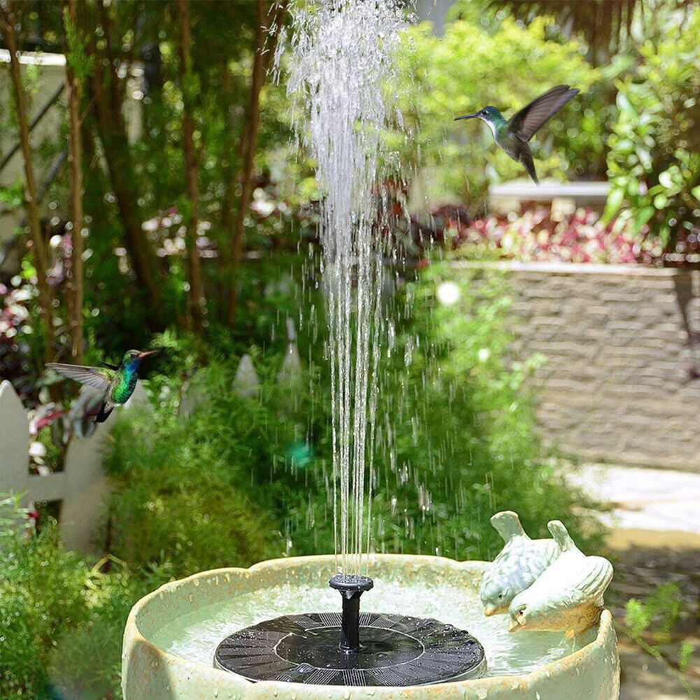US Solar Power Bird Bath Fountain Pump Upgrade 1.4W Solar Fountain with 4 Nozzle