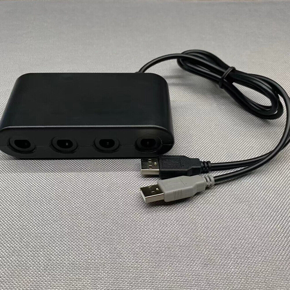 US GameCube Controller Adapter 4 Port For Nintendo Switch Wii U PC USB NEW TURBO