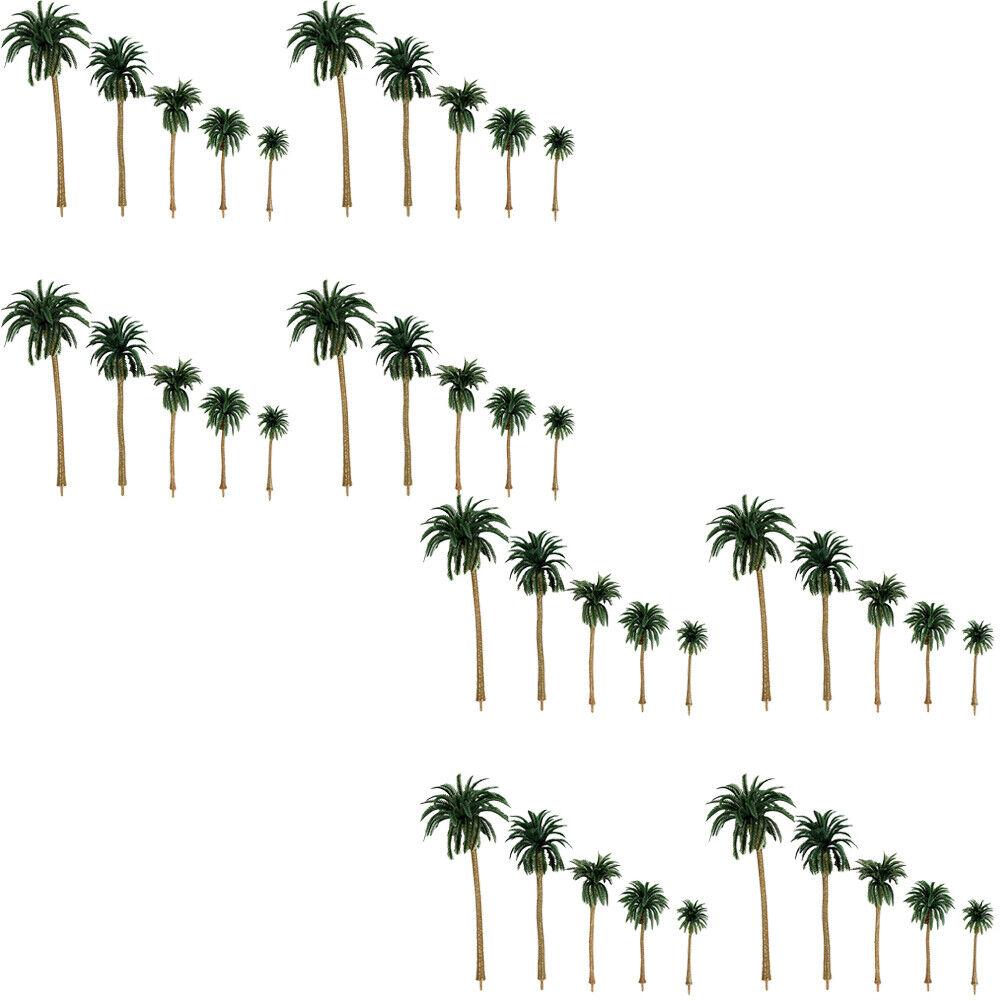 US 20-40 Pc Miniature Model Palm Trees for Dioramas, DIY Crafts 5 Sizes