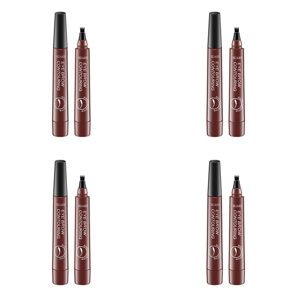 US 2-4 Pc Microblading Tattoo Eyebrow Pen Four Tips Waterproof Ink Gel Tint Draw
