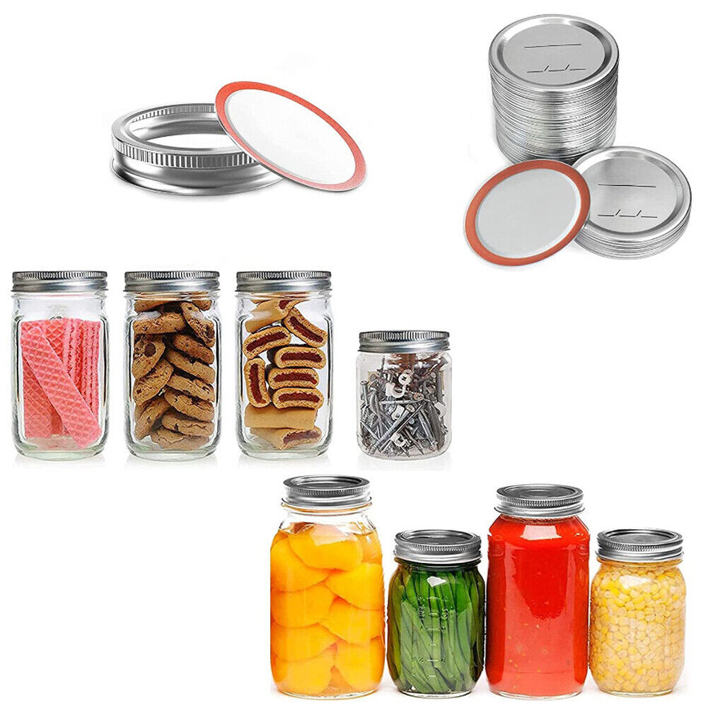 US 50-100 Wide Mouth Canning Lids Mason Ball Kerr Jar Leak Proof Metal Seal Caps