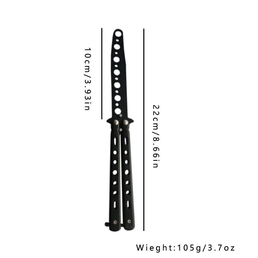 US 1-2 Pack Butterfly knife Practice Martial Swords Steel Metal Folding Training