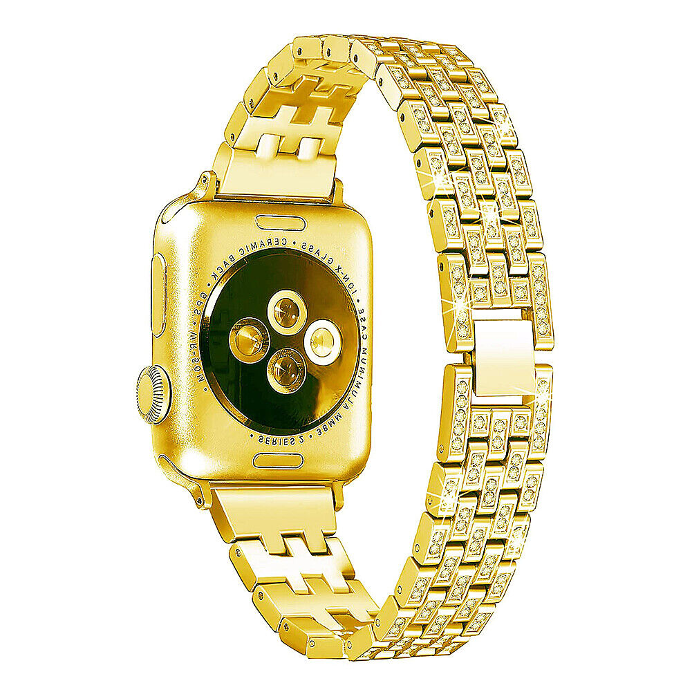 US Luxury iWatch Strap Metal Diamond For Apple Watch Series 1 to 7 38/40/42/44mm