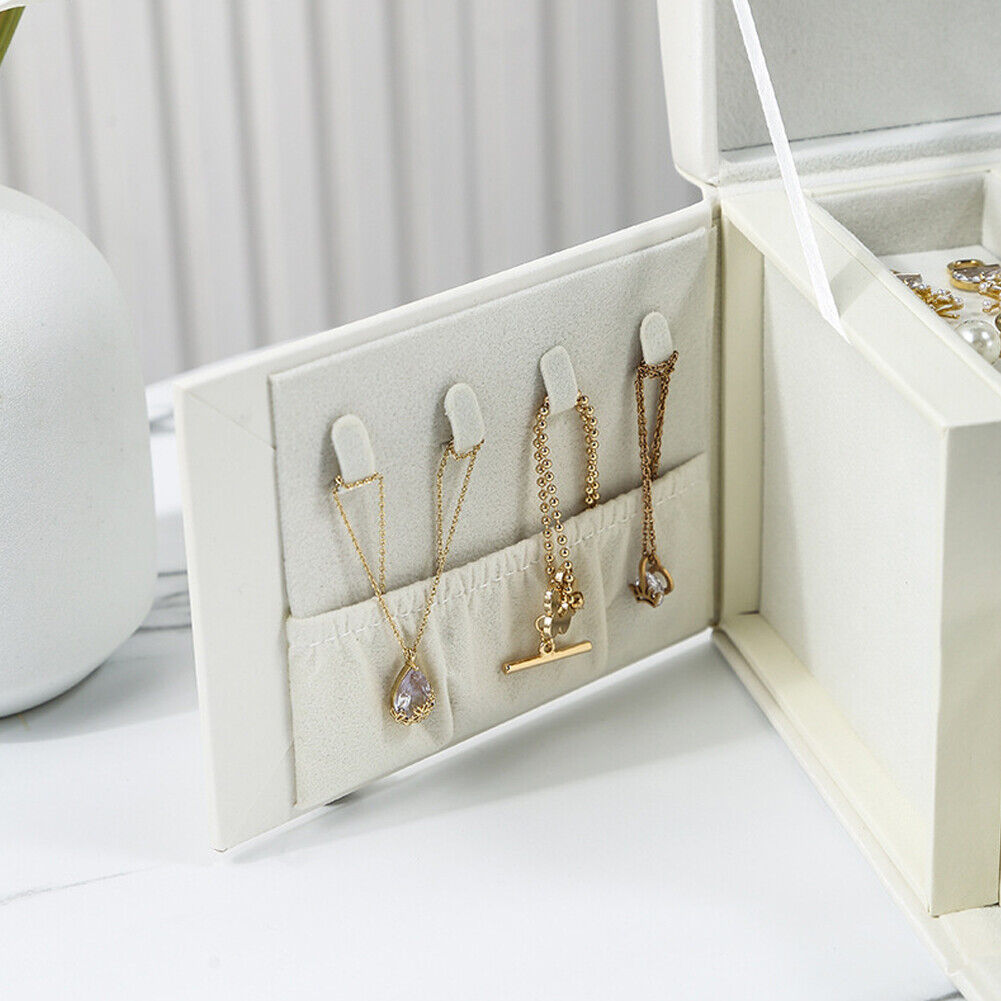 US Large Box Layers Jewelry Organizer Case Portable Travel Lockable Gift Fashion