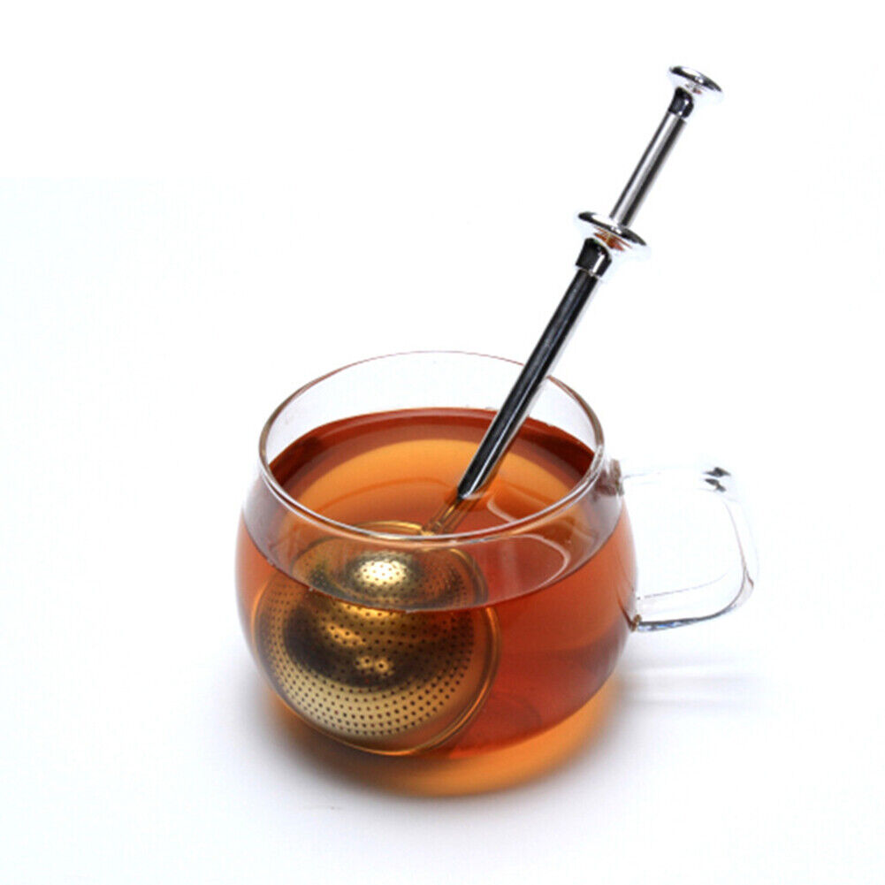 US 1-2 Pack Long Handle Tea Strainer Ball Reusable Stainless Steel Infuser