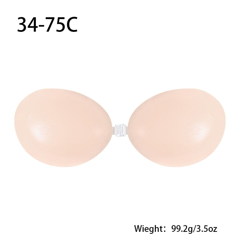 US 1-2 Pack Silicone Self-Adhesive Stick On Gel Push Up Strapless Invisible Bras
