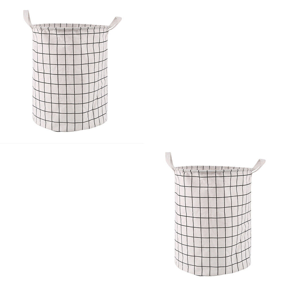 US 1-2 Pcs Large Foldable Laundry Hamper Dirty Clothes Basket Linen Storage Bag