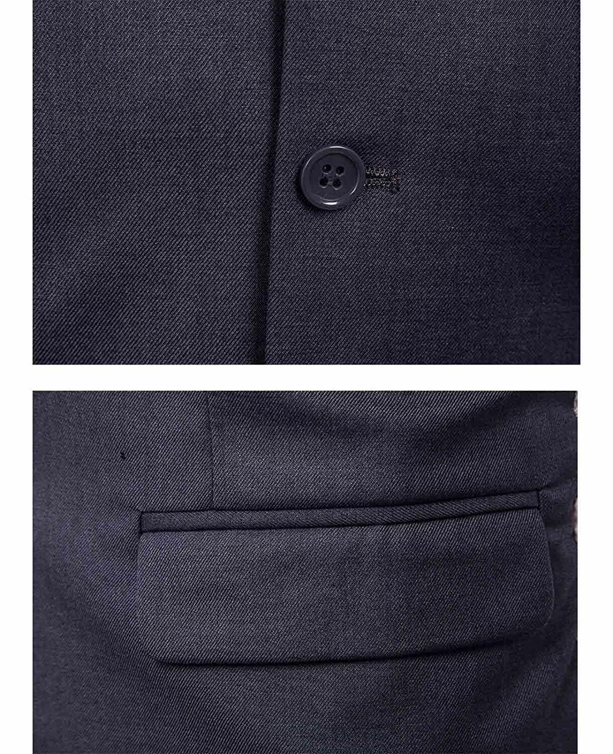 Nidicus Mens Formal Satin V-Neck 4 Button Solid Tuxedo Modern Stylish Suit Vest