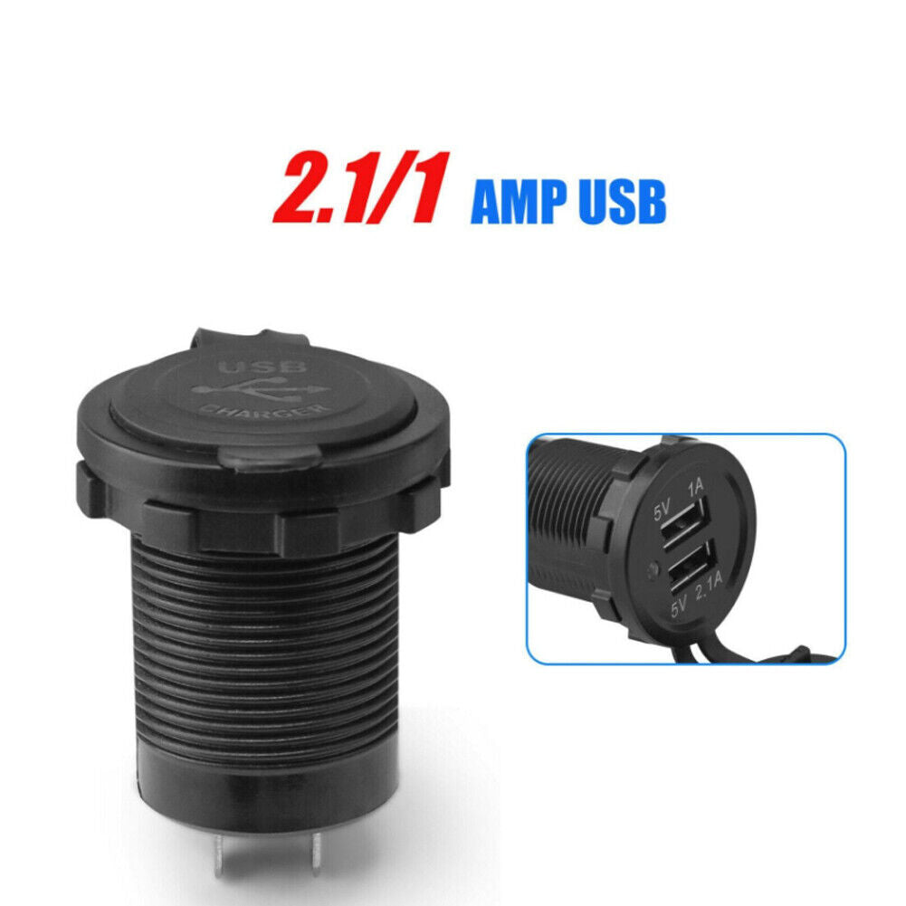 US 2-4 Pcs USB Dual Port Car Phone Quick Charger Socket Adapter Power Outlet 12V