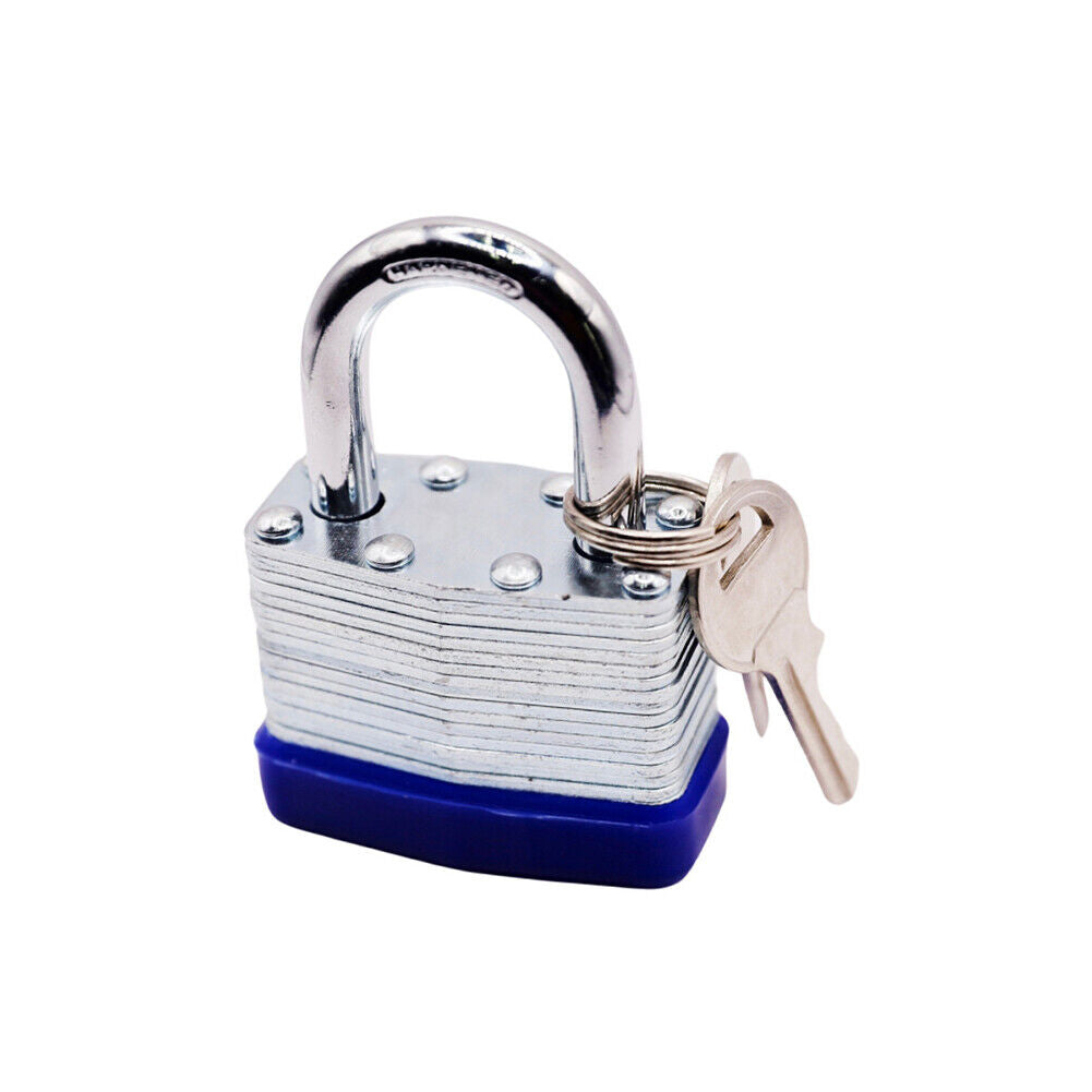 US 10-20 Pc Laminated Pad Locks Keyed Padlocks Alike Nickel Plated Brass Key New