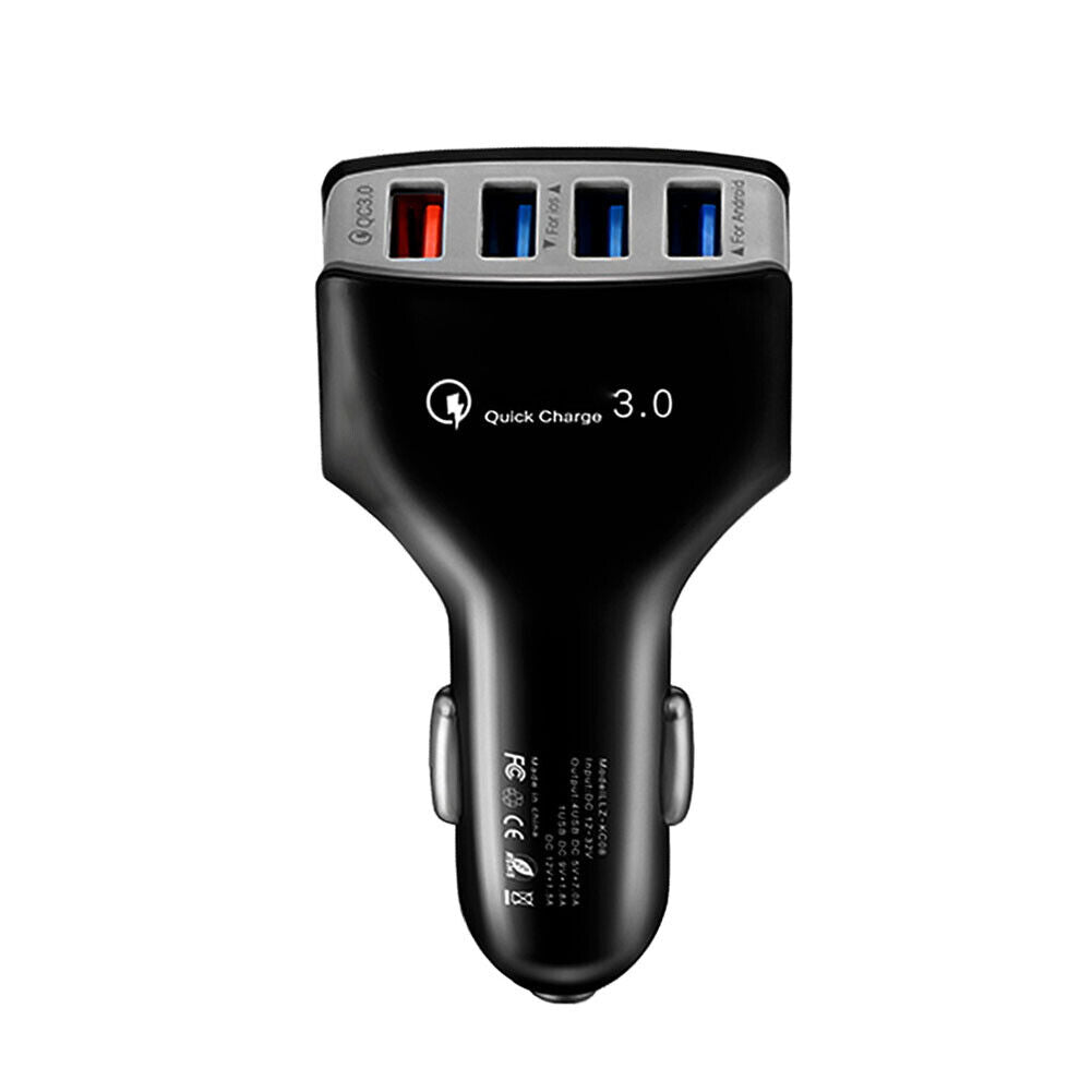 US 2-4 Pack 4-Port 3.0 Super Fast Car Charger PD Adapter for iPhone Android
