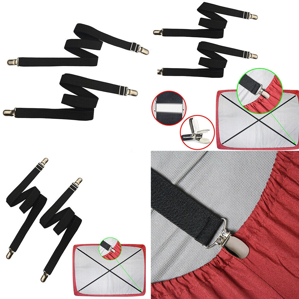 US 4-8 Pc Bed Fitted Clips Keep Bedsheets Mattress Sheet Grippers Holders Straps