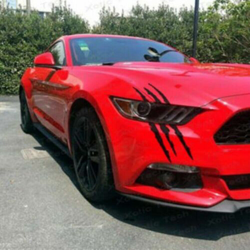 US 2-4Pc Monster Claw Mark Scratch Car Headlight Sticker Stripe Reflective Decal