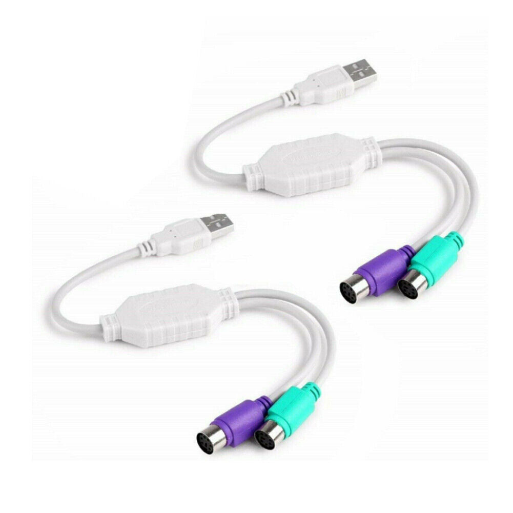 US 2-4 Pack Dual PS/2 Female to USB Adapter Mouse Keyboard Male Cable Converter