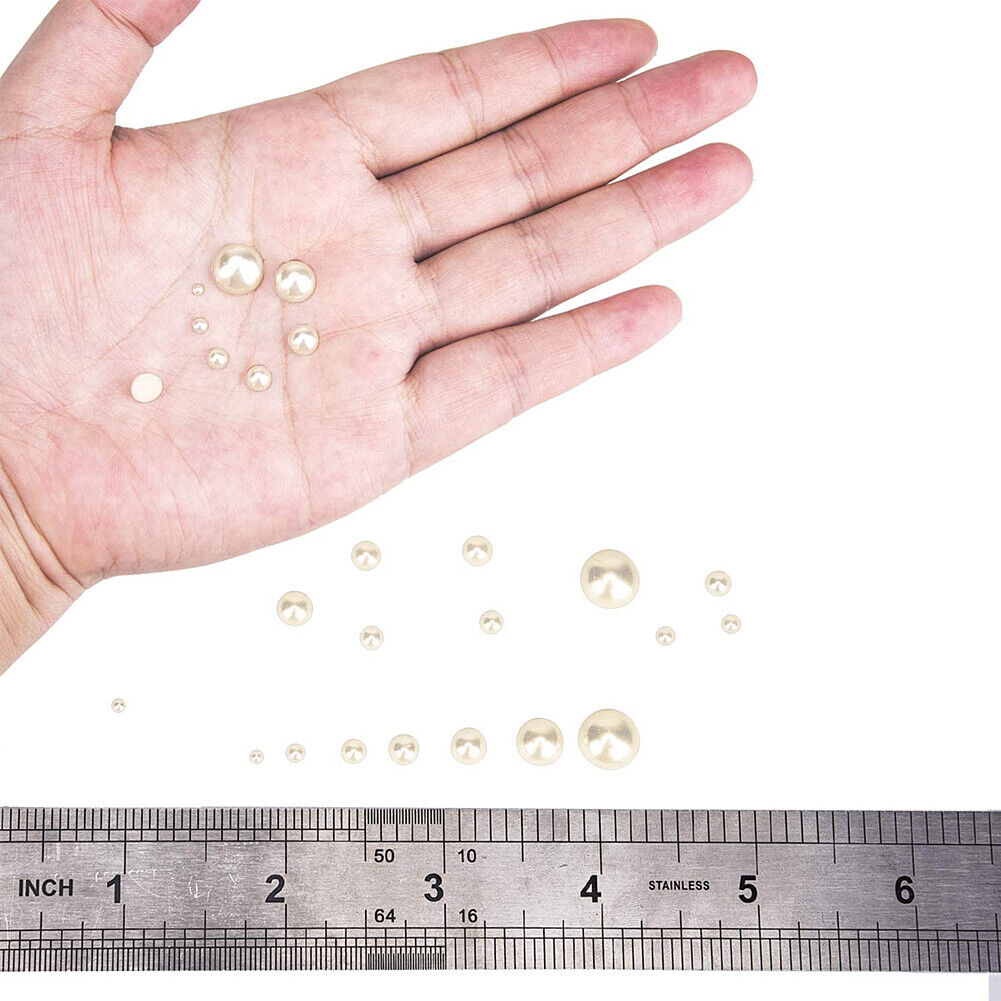 US 5600~11200 Set DIY Half Artificial Pearl Bead Flat Back Beads Craft Nail Art