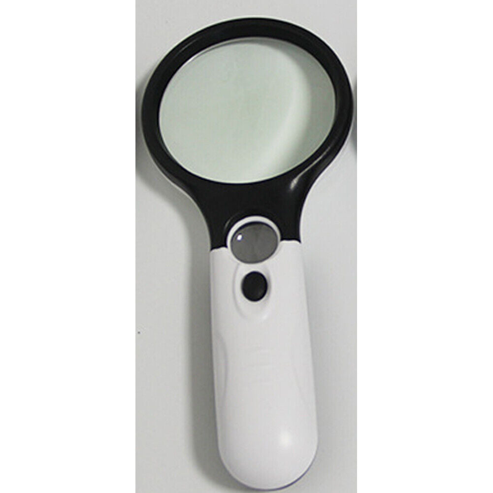 US 2-4 Pc 3-LED Light Magnifier Jewelry Loupe Lens 45X Handheld Magnifying Glass