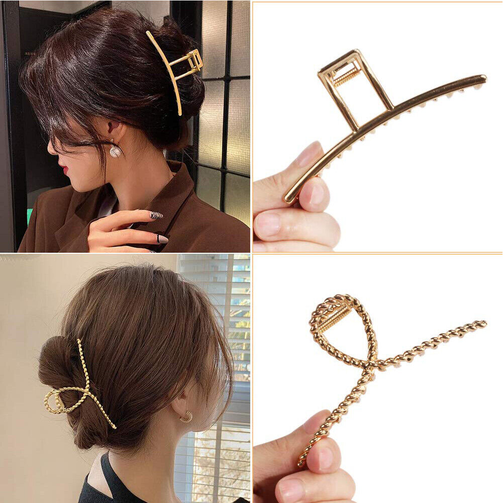 US 5-10 Pack Metal Jumbo Hair Claw Clip Large Strong Hold for Thick Hair Nonslip