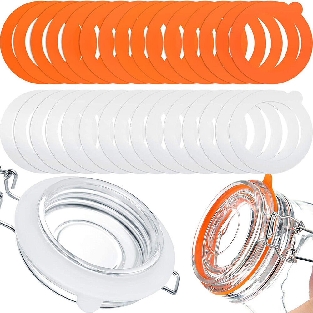 US 24-48 Pcs Silicone Jar Gasket Airtight Rubber Seals Rings For Mason Jar Lids