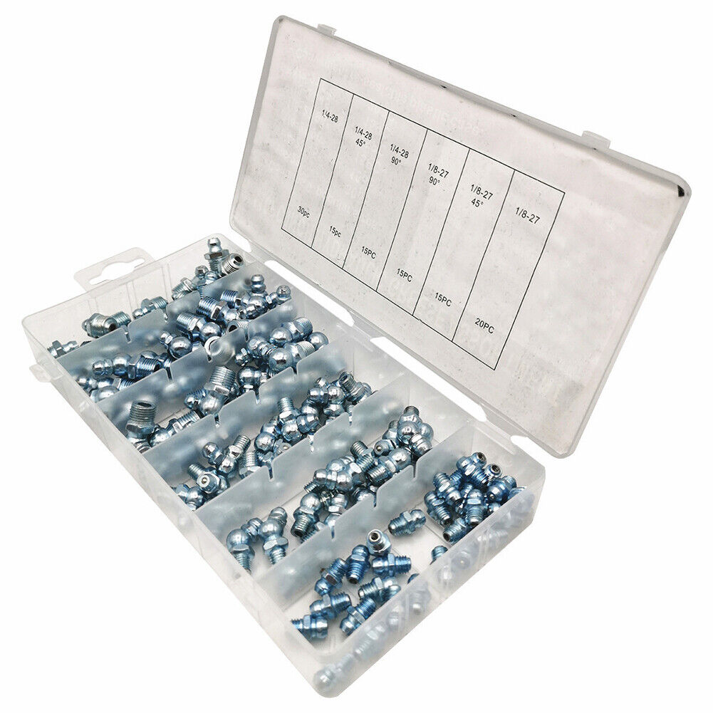 US 110pc SAE Hydraulic Librication Lube Grease Fittings Assortment Zerk Fitting