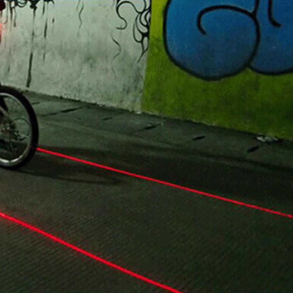 US 2-4 Pack 5 LED 2 Laser Bike Bicycle Light Rear Flashing Safety Warning Lamp