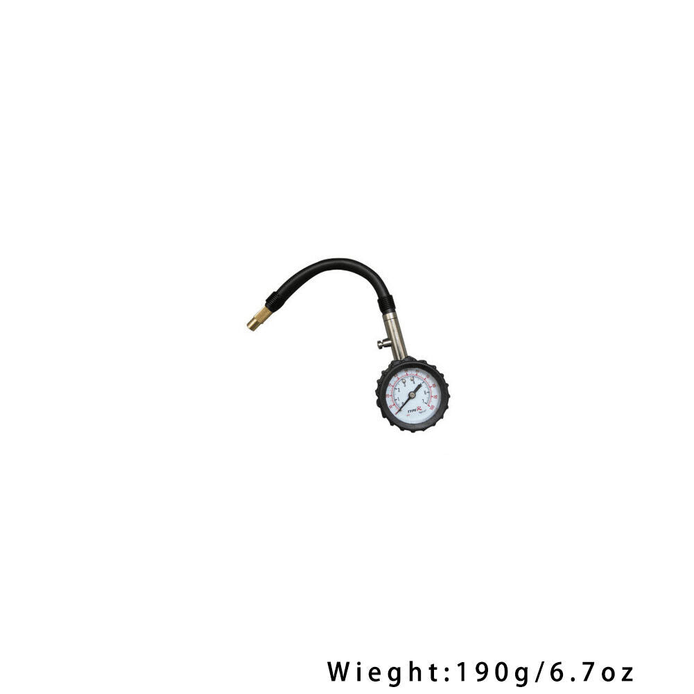 US Premium Flexible Hose Truck Car Tire Pressure Gauge 0-100 PSI Air Meter Teste