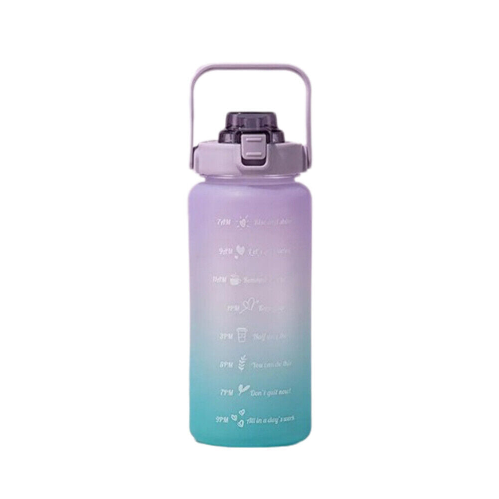 US Half Gallon 64 OZ Motivational Water Bottle Straw Time Marker BPA Free