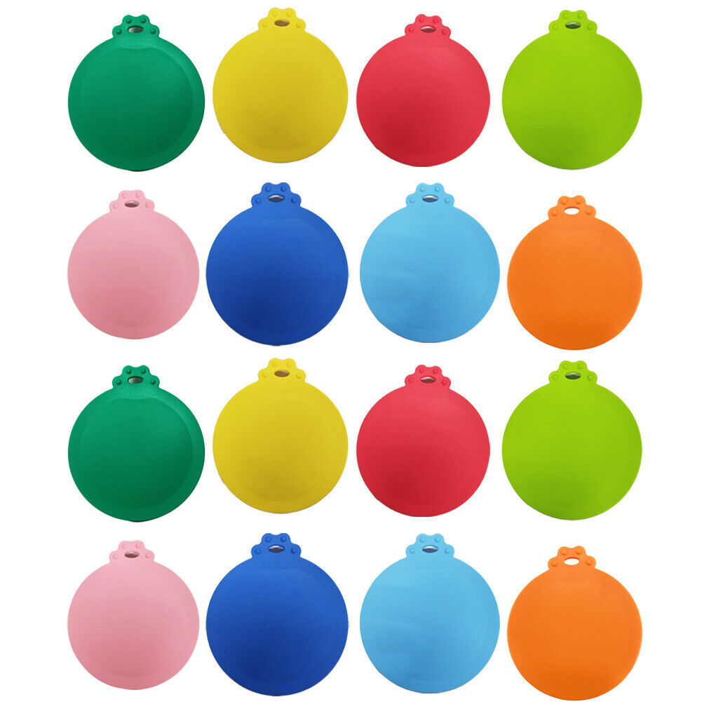 US 8-16 Pcs Pet Food Can Cover Silicone Reusable Cap Lids for Dog and Cat Food