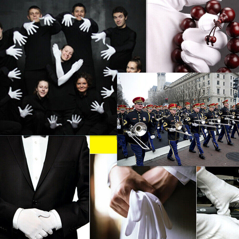 US 24-48 Pairs Cotton Lisle Coin Jewelry Inspection Work Performance Soft Gloves