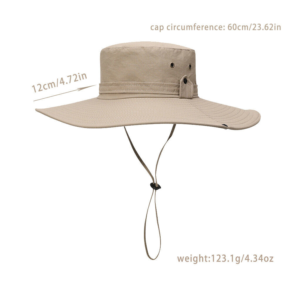 US 1-2 Pc Military Sun Block Outdoor Safari Cap Boonie Fishing Hiking Bucket Hat