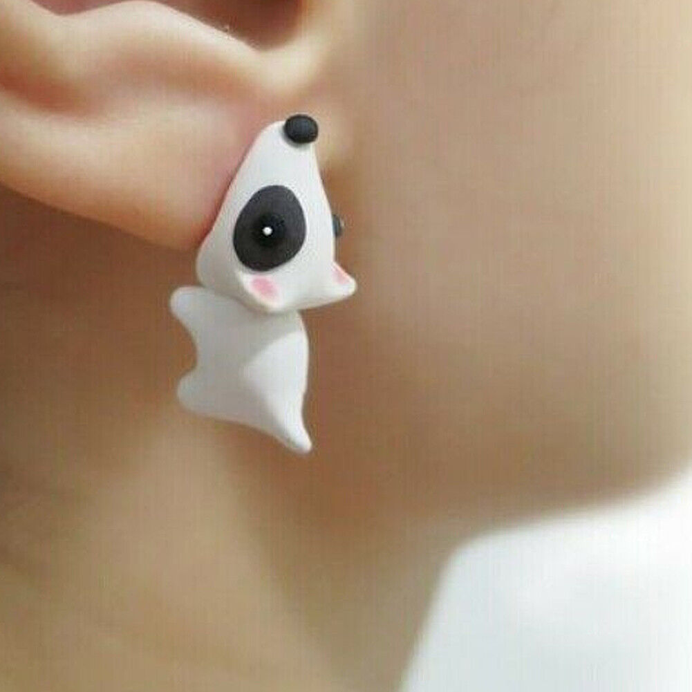 US 1~2 Pairs Cute Animal Bite-Earring Handmade Polymer Clay-Cute Stud Earrings