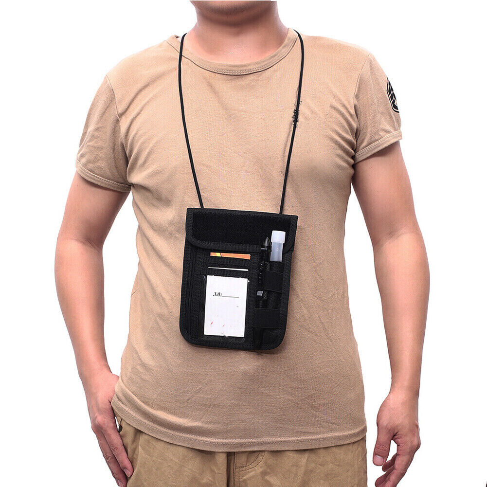US Anti-Theft RFID Blocking Passport Holder Neck Travel Hidden Wallet Pouch