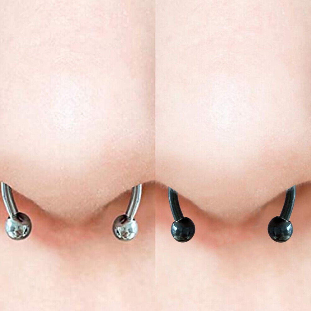 US 1-2 Pcs Magnetic Septum Nose Ring Stainless Steel Fake Non Piercing Nose Clip