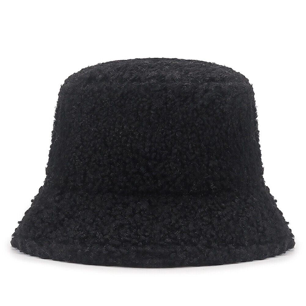 US Women Fashion Winter Bucket Hat Vintage Cloche Hats Wool Warmer Fisherman Cap