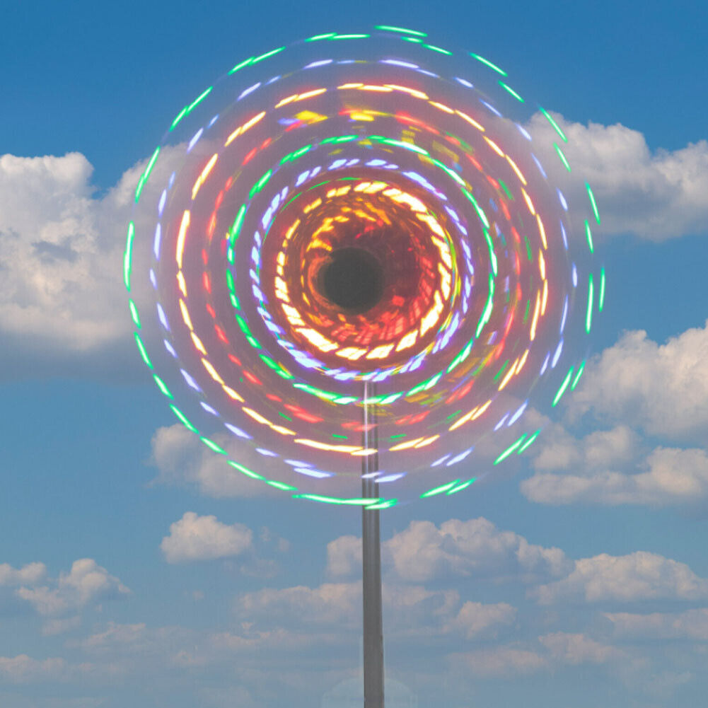US 2-4 Pcs Solar LED Windmill Spinner RGB Wind Outdoor Catcher Patio Holiday