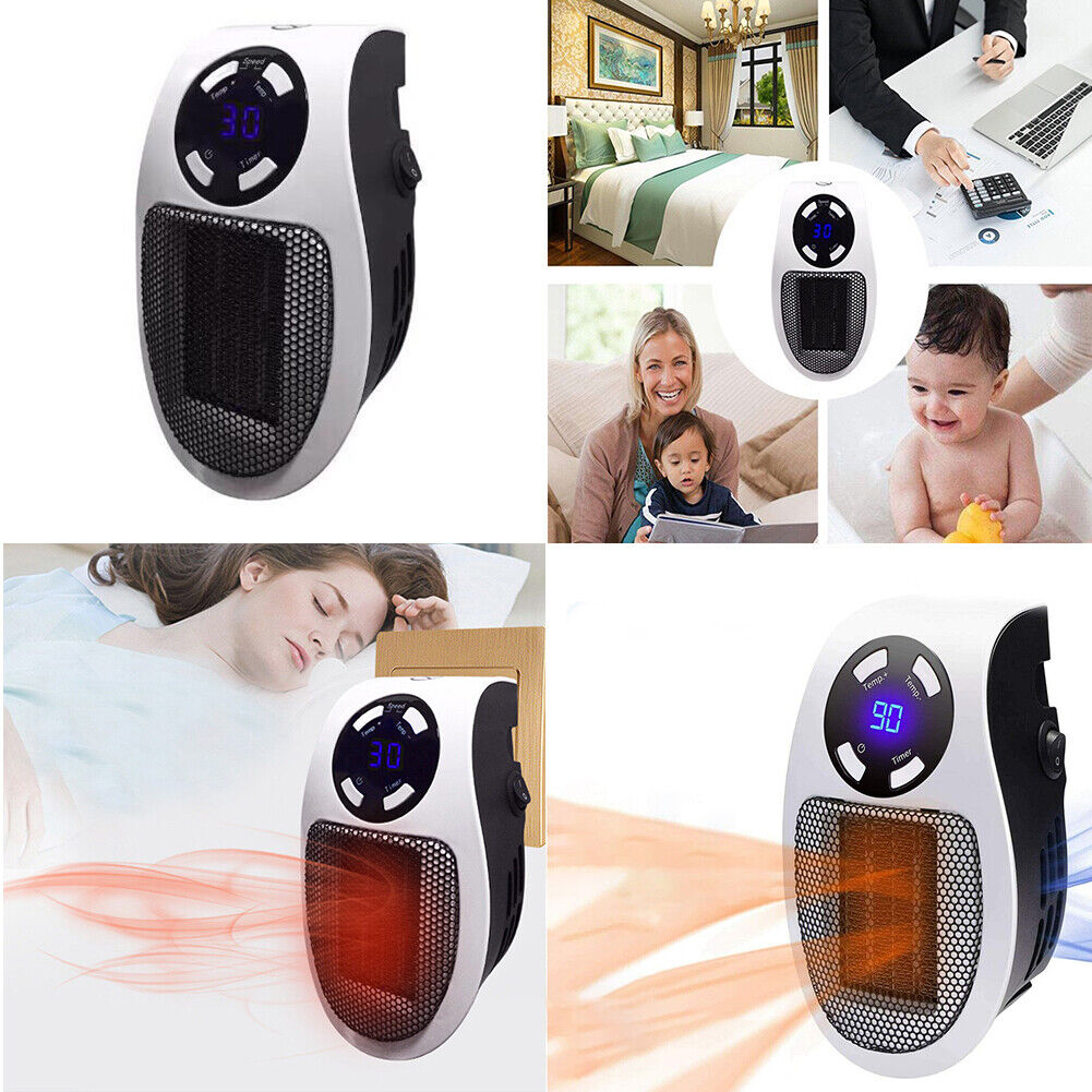 US 1-2 Pack Handy Portable Heater Turbo Wall Outlet Heater Mini for Bedroom