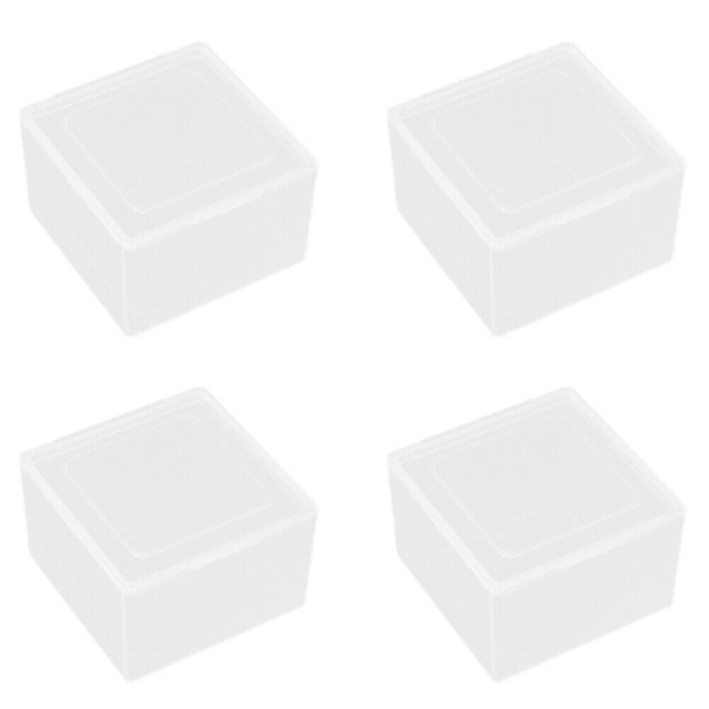 US 4-8 Pc Square Plastic Storage Container Box Clear Rectangle Case Coins Travel