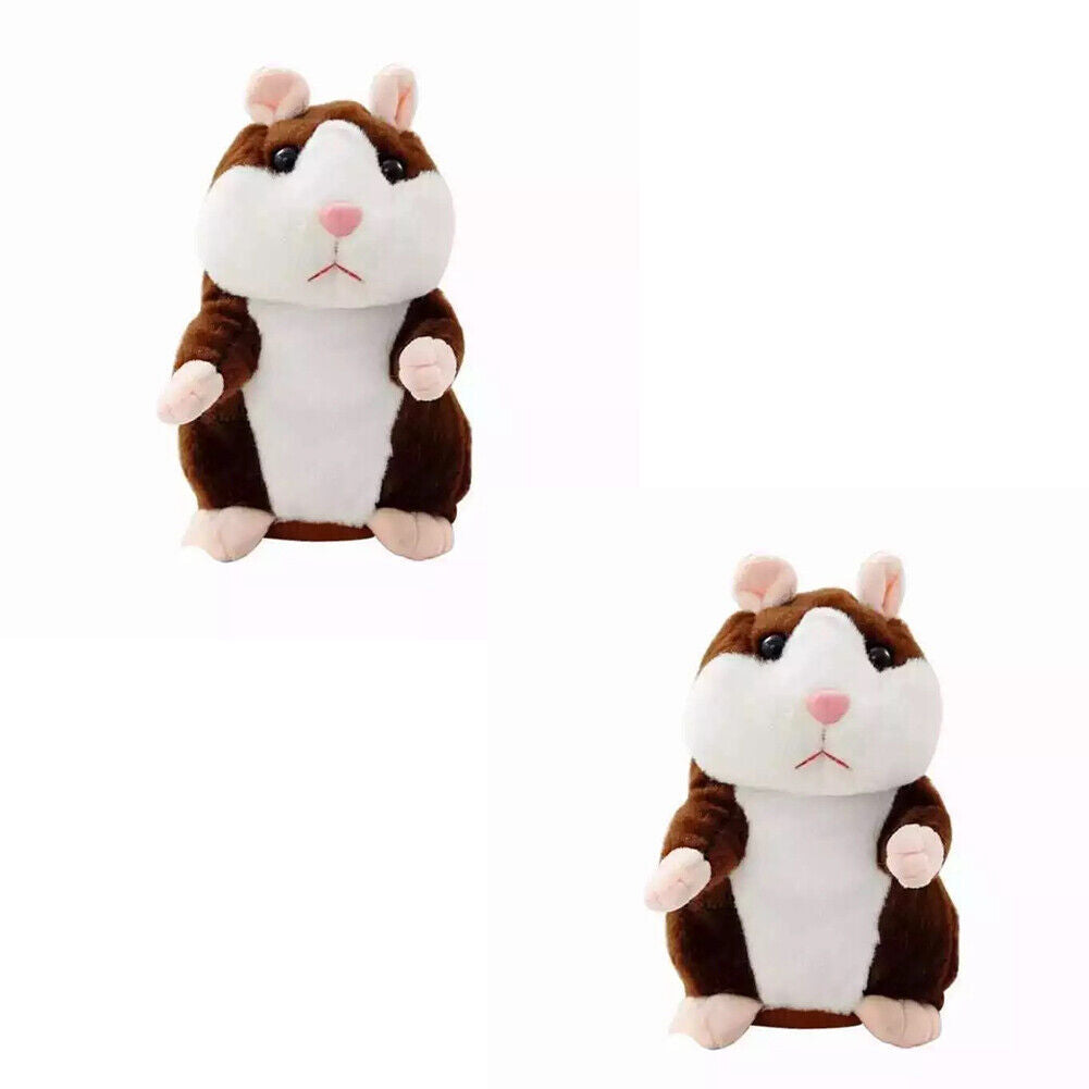 US 1-2 Pack Talking Speaking Hamster Plush Toy Voice Repeating Sound Record Gift