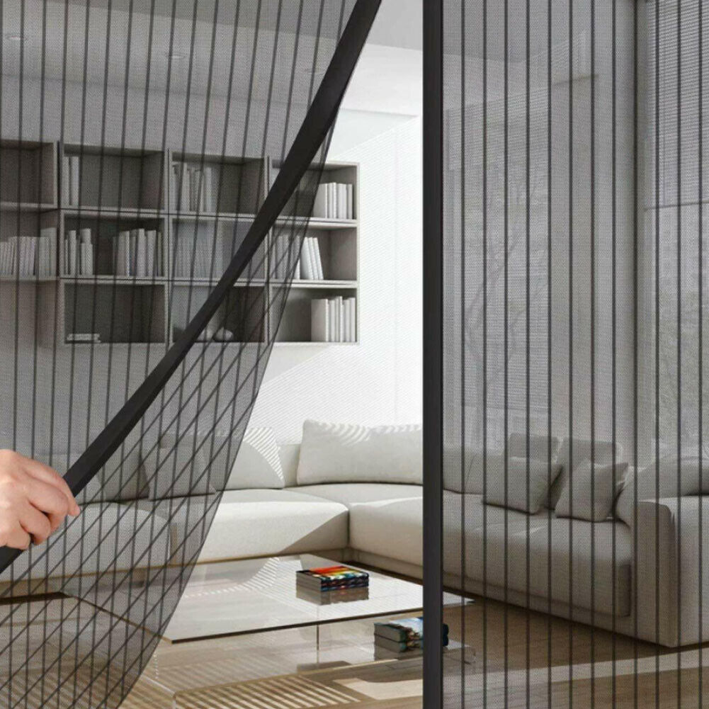 US 1-2 Pack Magnetic Screen Door Hands-Free Anti Mosquito Bugs Fly Curtian Mesh