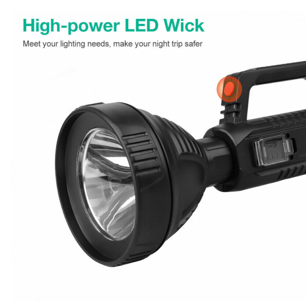 US 1-2 Pack Rechargeable Torch LED Searchlight Handheld Portable Spotlight