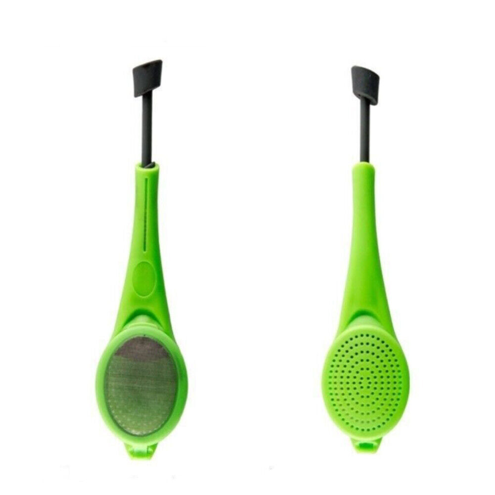 US 2-4 Pack Long-Handled Tea Filters Plastic Infuser Built-in Plunger Strainer