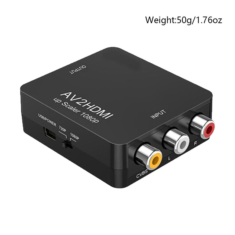 US RCA AV to HDMI HD Converter Composite CVBS Audio Video Adapter Wii NES SNES