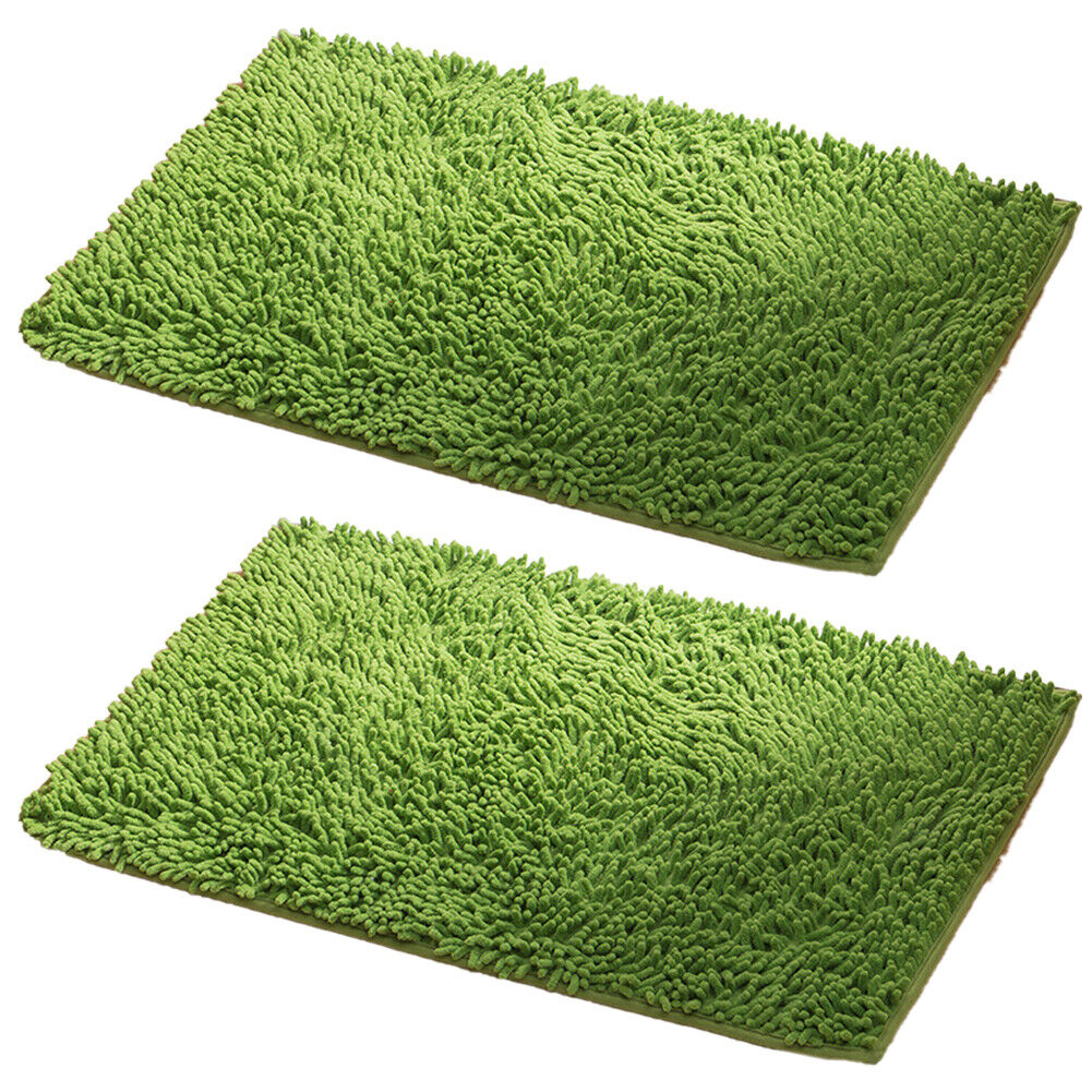US Luxury Chenille Bath Rug Absorbent Soft Shaggy Non Slip Bathroom Mat Rugs