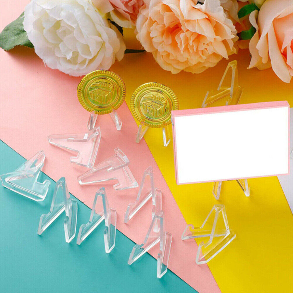 US 20-40 Pack Trading Card Holder Acrylic Coins Display Stand Mini Clear Easel