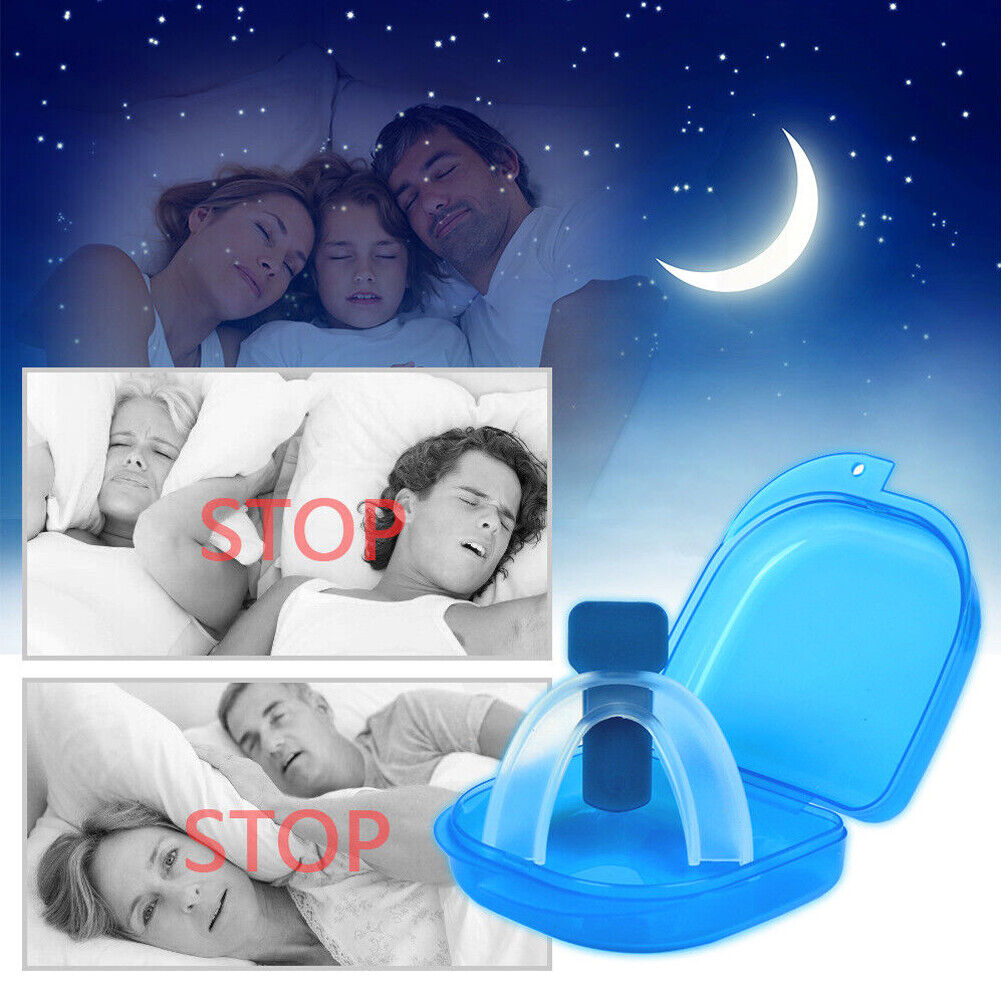 US 2-4 Pc Anti-Snoring Mouthpiece Mouth Guard Grind Stop Sleep Apnea Bruxism Aid
