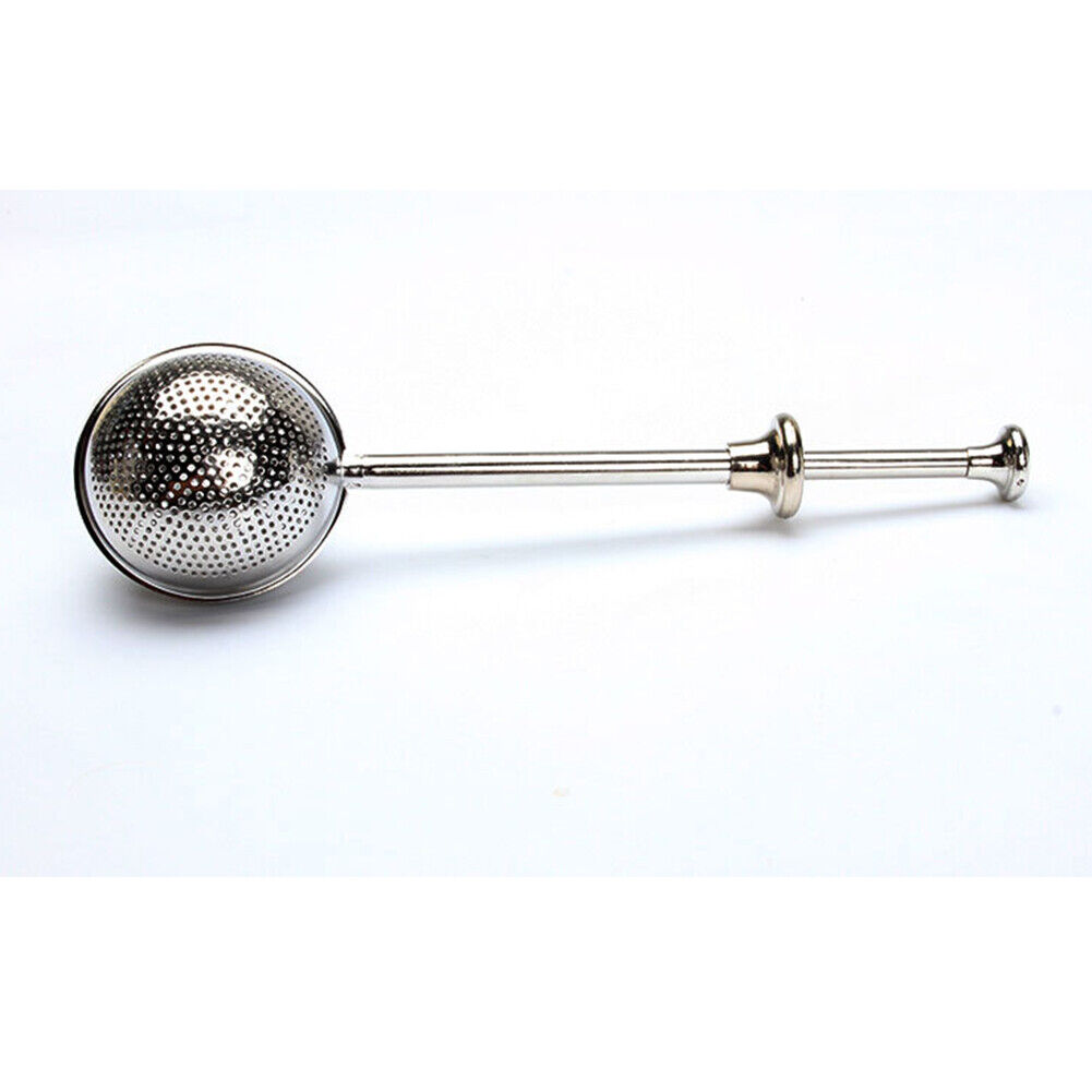 US 1-2 Pack Long Handle Tea Strainer Ball Reusable Stainless Steel Infuser