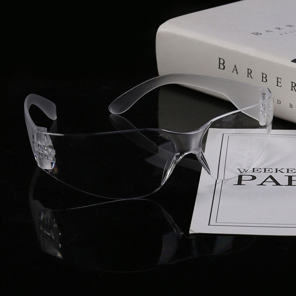 US 12 PAIR Protective Safety Glasses Clear Lens Work UV Lot of 12