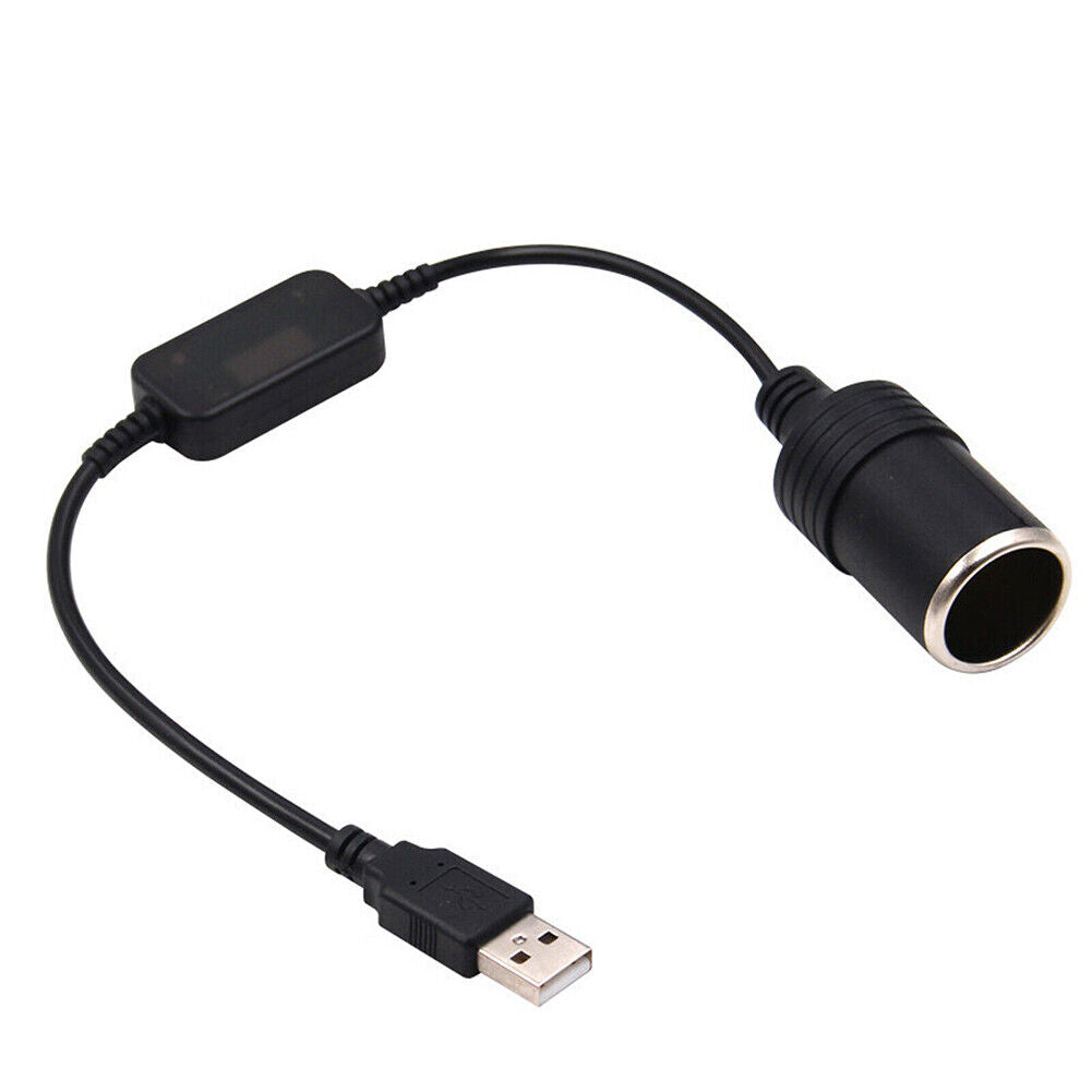 US 2-4Pc Car Cigarette Lighter Socket Converter USB To 12V Adapter Cable Cord