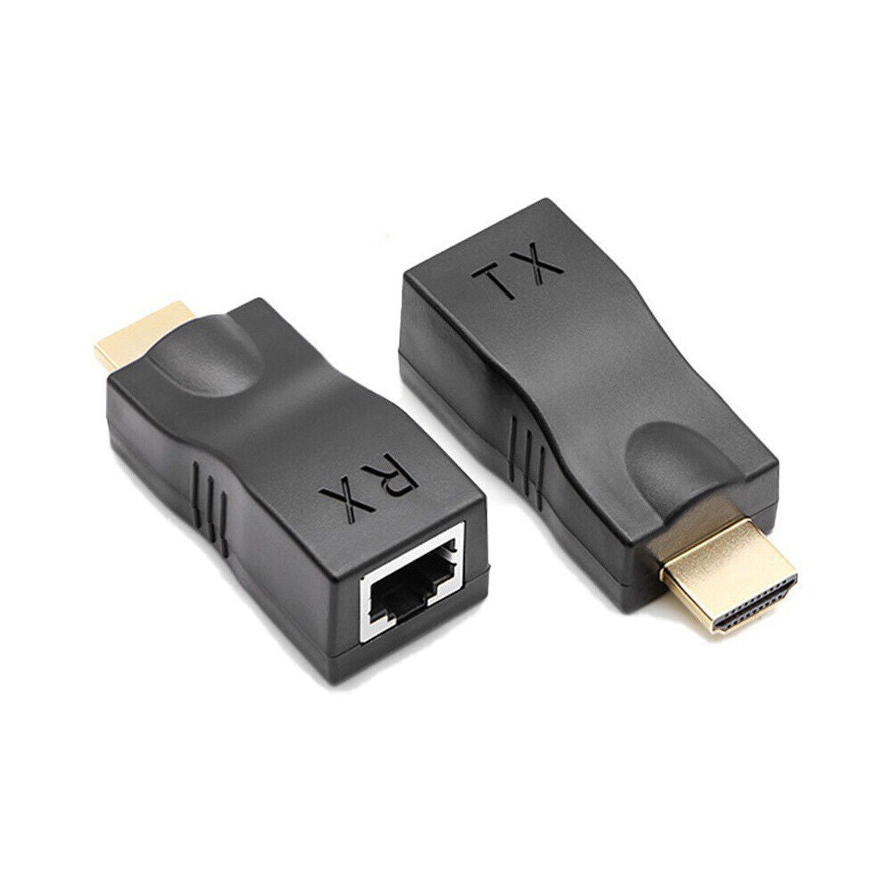 US 1080P HDMI Extender To RJ45 Over Cat 5e/6 Network LAN 4K Ethernet Adapter