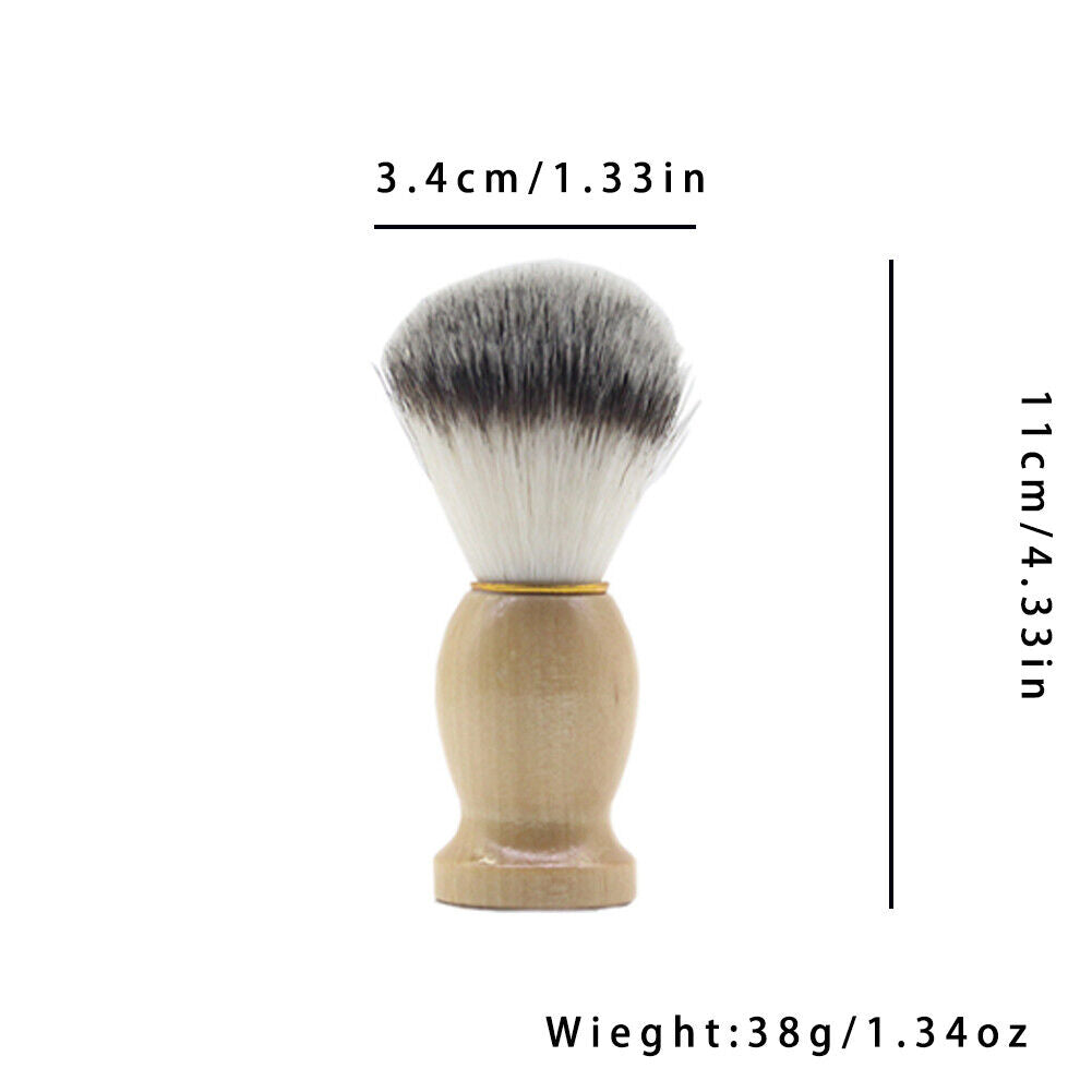 US 2-4 Pc Shaving Brush Perfect Shave Barber Hard Wooden Handle Badger Hair Soft